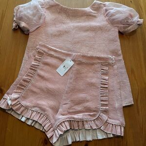 Crosby by Mollie Burch Pink Textured Top and Shorts Set
